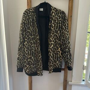 100% Silk Leopard Print Women's Jacket